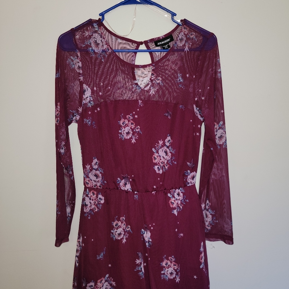 Floral one piece long-sleeved/shorts romper